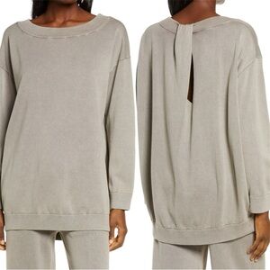 Barefoot Dreams Sunbleached Drapeback Pullover Sweater Longsleeve 100% Cotton XS